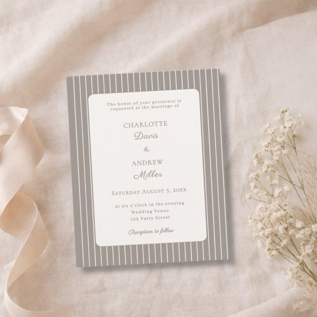 Ivory Taupe Neutral Pinstriped Wedding  (Von Creator hochgeladen)