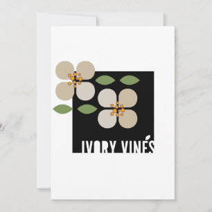 IVORY VINES - Moderne Einladungs-Karte für Blumen Feiertagskarte