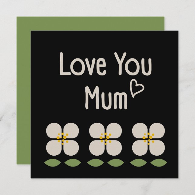 IVORY VINES - Mother's Day Floral Invitation Card Einladung (Vorne/Hinten)