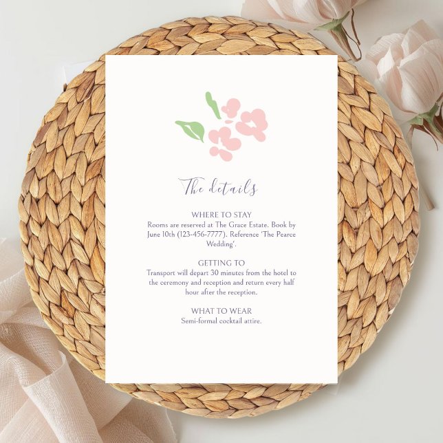 Ivory | Watercolor Floral Wedding Details  Begleitkarte (Von Creator hochgeladen)