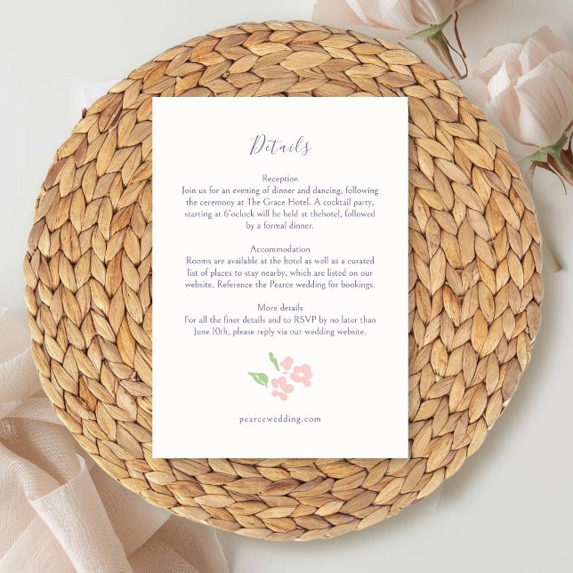 Ivory | Watercolor Wedding Details Enclosure Card Begleitkarte (Von Creator hochgeladen)