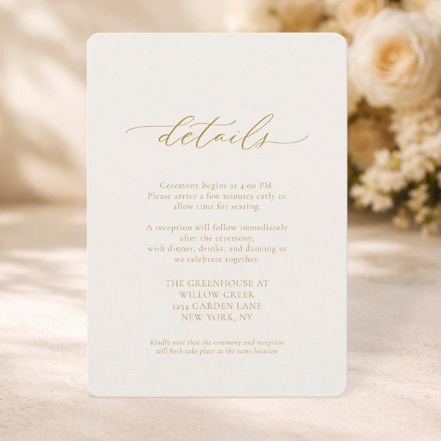 Ivory Wedding Details Card with Calligraphy Einladung (Von Creator hochgeladen)