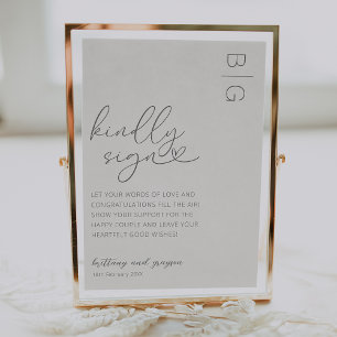 Ivory Wedding Guestbook Sign Poster