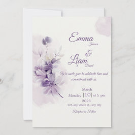 Ivory Wedding Invitation | Mauve Floral Design Einladung