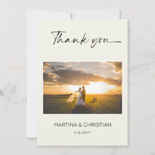 Ivory Wedding Vielen Dank Foto Postcard Dankeskarte