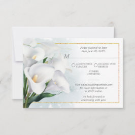 Ivory White Calla Lily Wedding RSVP