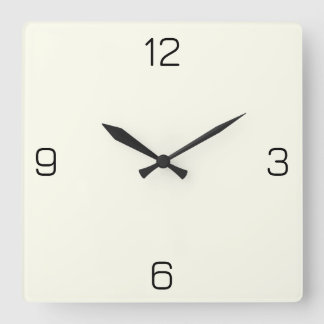 Ivory White FFFFF0 - Option zum Hinzufügen von Nam Quadratische Wanduhr