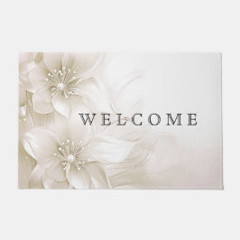 Ivory White Flowers Doormat Fußmatte