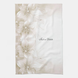 Ivory White Flowers Kitchen Towels Geschirrtuch