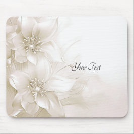 Ivory White Flowers Mousepad