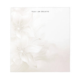 Ivory White Flowers Notepad Notizblock
