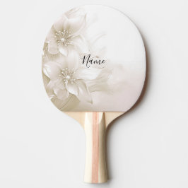 Ivory White Flowers Ping Pong Paddle Tischtennis Schläger