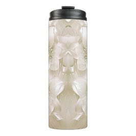 Ivory White Flowers Thermal Tumbler Thermosbecher