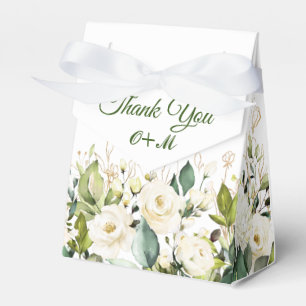 Ivory White Roses Greenery Blumengeschenk Hochzeit Geschenkschachtel