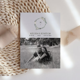 Ivory White Watercolor Floral Save the Date