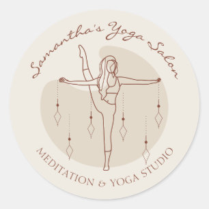 Ivory Yoga Pilates Spirituelle Gym Coach Salon Runder Aufkleber
