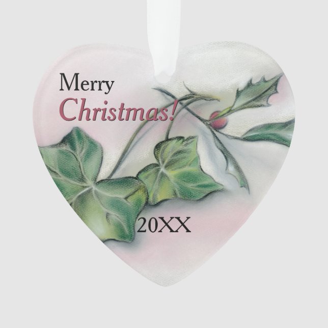 Ivy and Holly Christmas Ornament (Vorderseite)