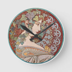 Ivy Art Nouveau Runde Wanduhr