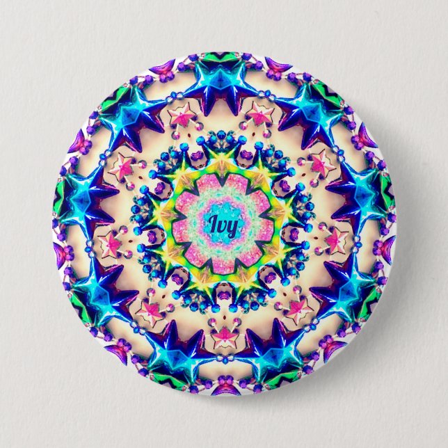 IVY ~ Birthday Star Pattern Personalized ~ Button (Vorderseite)