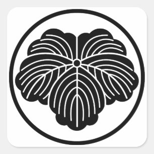 Ivy-Blatt in Dreikantring Quadratischer Aufkleber