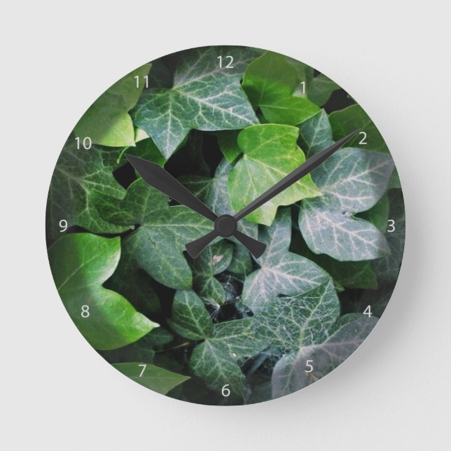 Ivy Blätter Runde Wanduhr (Vorderseite)