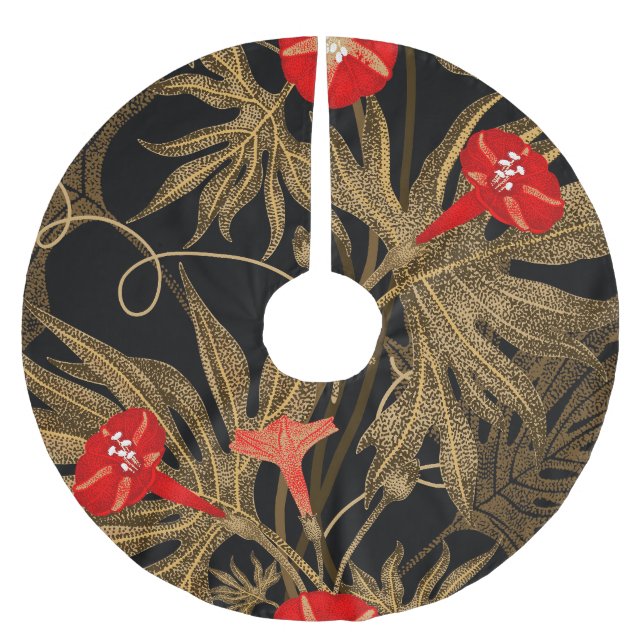 Ivy Climbing Pflanze: Golden Vintag. Polyester Weihnachtsbaumdecke (Vorderseite)