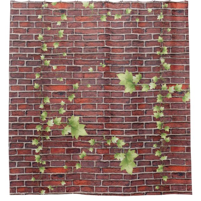 Ivy Covered Brick Wall Duschvorhang (Vorderseite)