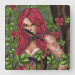 Ivy, das giftige Mädchen Quadratische Wanduhr