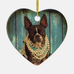 Ivy die Boston Terrierin Keramik Ornament