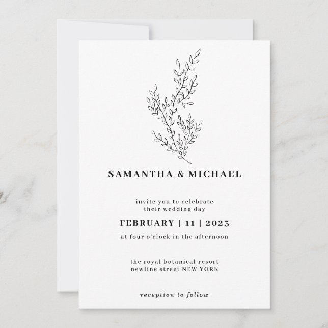 Ivy Floral Fall Boho Clear Indie Botanisch Einladung (Vorderseite)