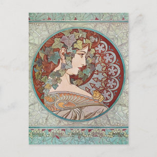 Ivy Goddess Mucha Postkarte