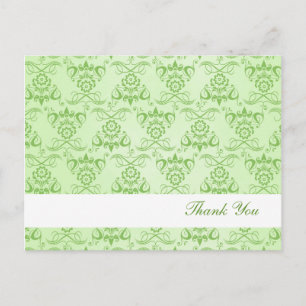 Ivy Green French Damask "Danke" Postkarte