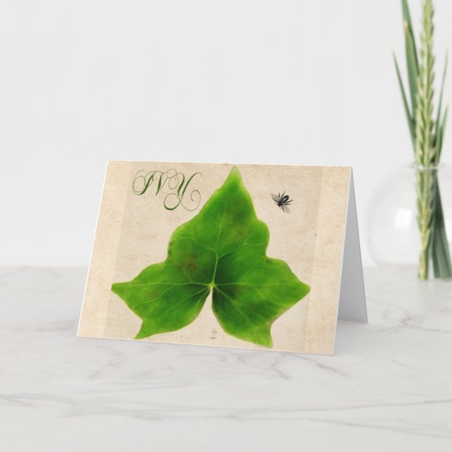 Ivy Leaf Botanical Painting Greeting Card Karte (Vorderseite)