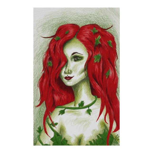 Ivy Nymph Redhead Fantasy Original Art Foto Print (Vorne)