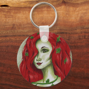 Ivy Nymph Redhead Frau Pixie Fantasy Art Schlüsselanhänger