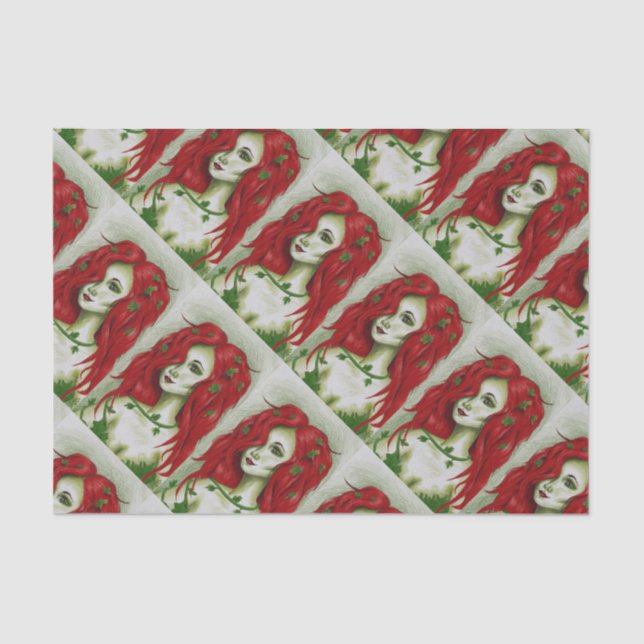 Ivy Nymph Redhead Frau Pixie Fantasy Art Seidenpapier (Vorderseite)