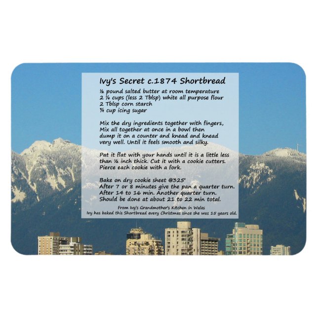 Ivys 1874 Shortbread Recipe Magnet (Horizontal)