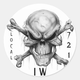 IW SKULL & CrossBones, LOKAL, 721 Runder Aufkleber