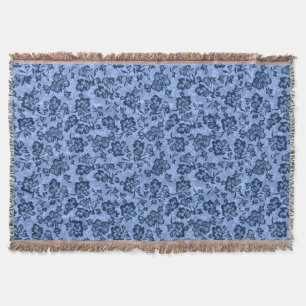 Iwalani Vintag Hawaiian Blue Floral Decke