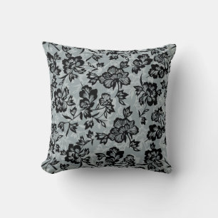 Iwalani Vintag Hawaiian Charcoal Floral Kissen