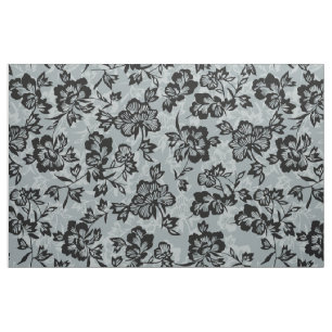 Iwalani Vintag Hawaiian Charcoal Grau Floral Stoff