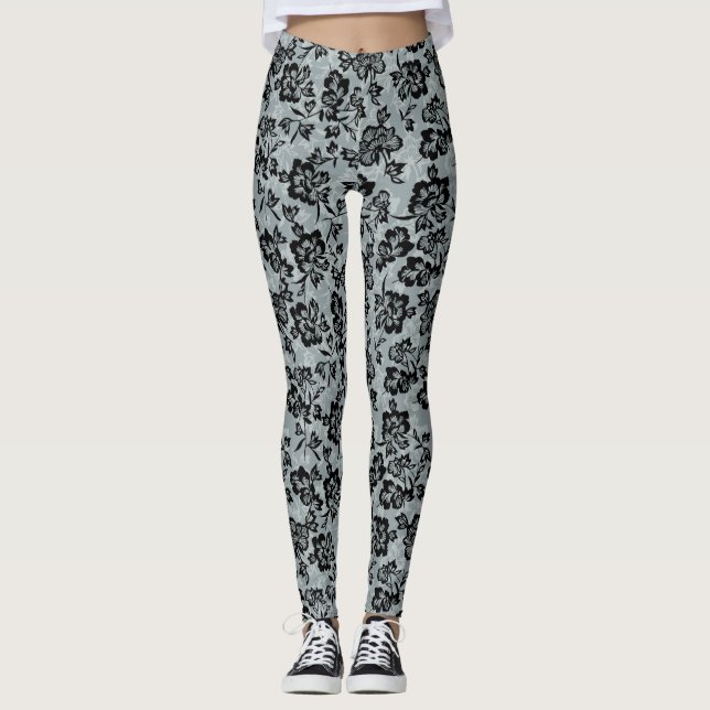 Iwalani Vintag Hawaiian Floral Leggings (Vorderseite)