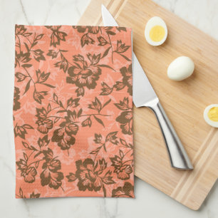 Iwalani Vintage Hawaiian Papaya Floral Handtuch