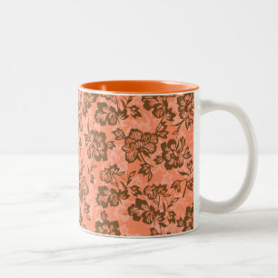 Iwalani Vintage Hawaiian Papaya Floral Zweifarbige Tasse