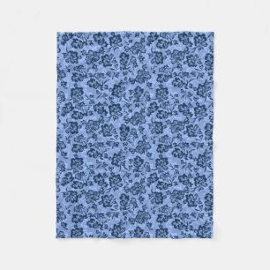 Iwalani Vintages hawaiisches blaues Blumen Fleecedecke