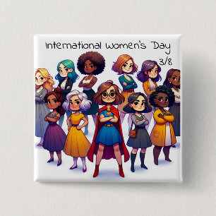 IWD   Der Internationale Frauentag ist der 8. März Button