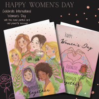 IWD Rosa Wasserfarbe multiethnische Frauen GEBEN U