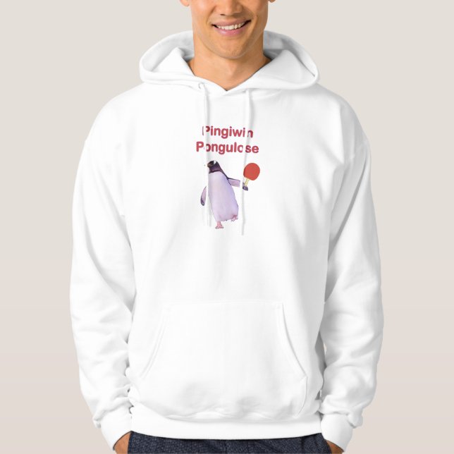 iWin uLose Pinguin-Klingeln Pong Hoodie (Vorderseite)