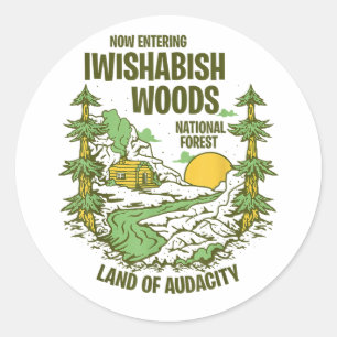 Iwishabish Woods Nationalforst Land der Kühnheit Runder Aufkleber