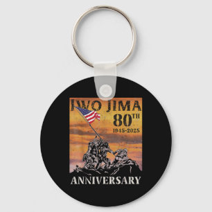 Iwo Jima 80-jähriges Jubiläum Wwii Veteran US Flag Schlüsselanhänger